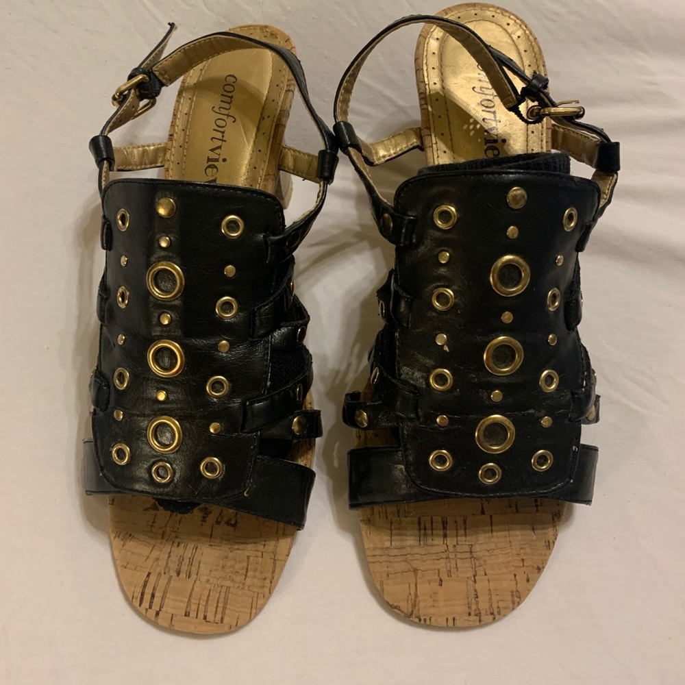 Black and Gold heels size 9.5